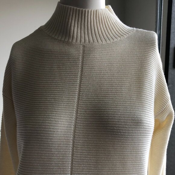 Talbots Links Stitch Mockneck Sweater Cream Sz XS - Picture 2 of 6